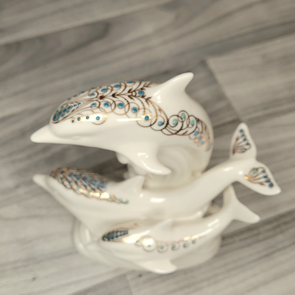 Lenox China Jewels Collection Frolicking Dolphins 8.25" USA Retired - Picture 7 of 13